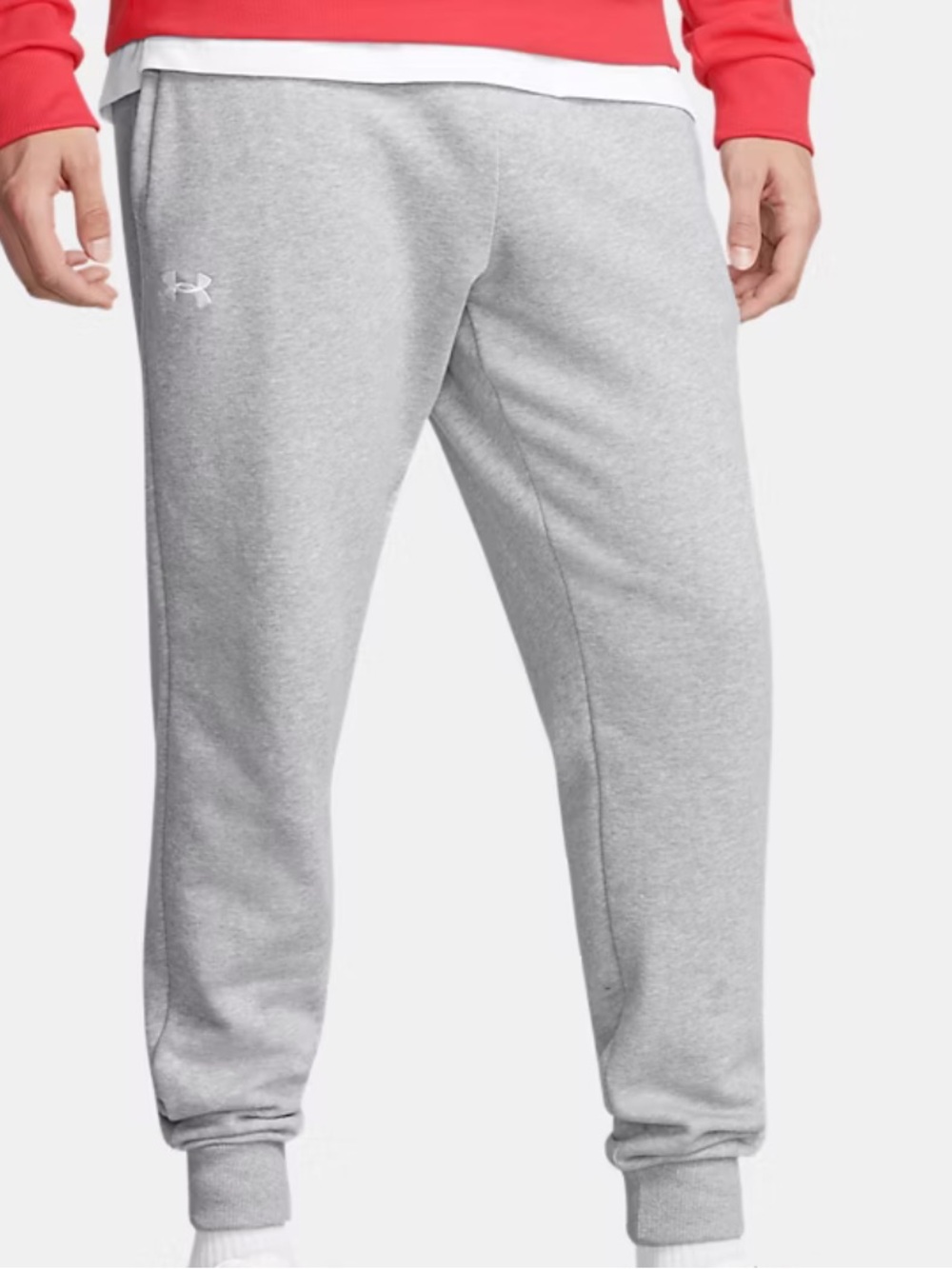 Under Armour UA Rival Fleece
Men's Joggers, Light Grey/White, Size 2XL, NWT